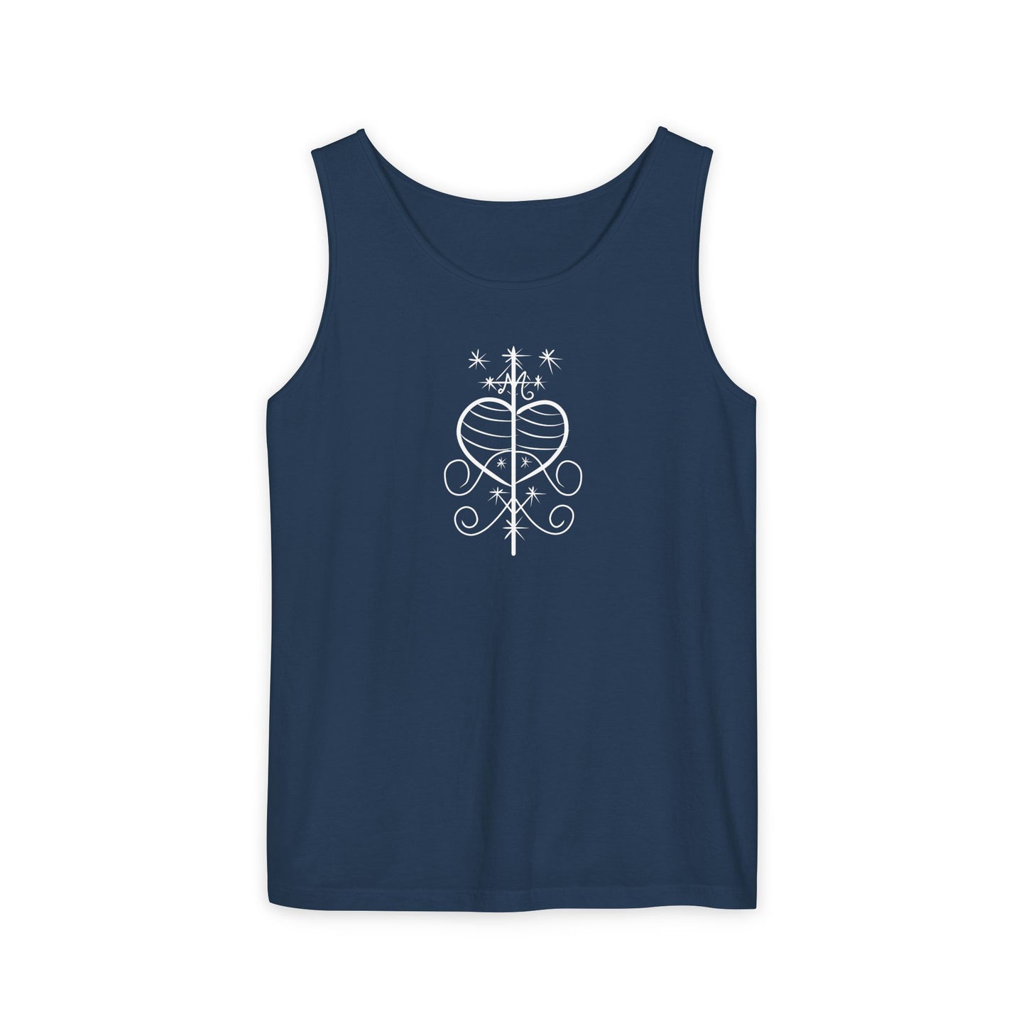 Uni Tank-Top Erzuli-Freda veve, White on True Navy