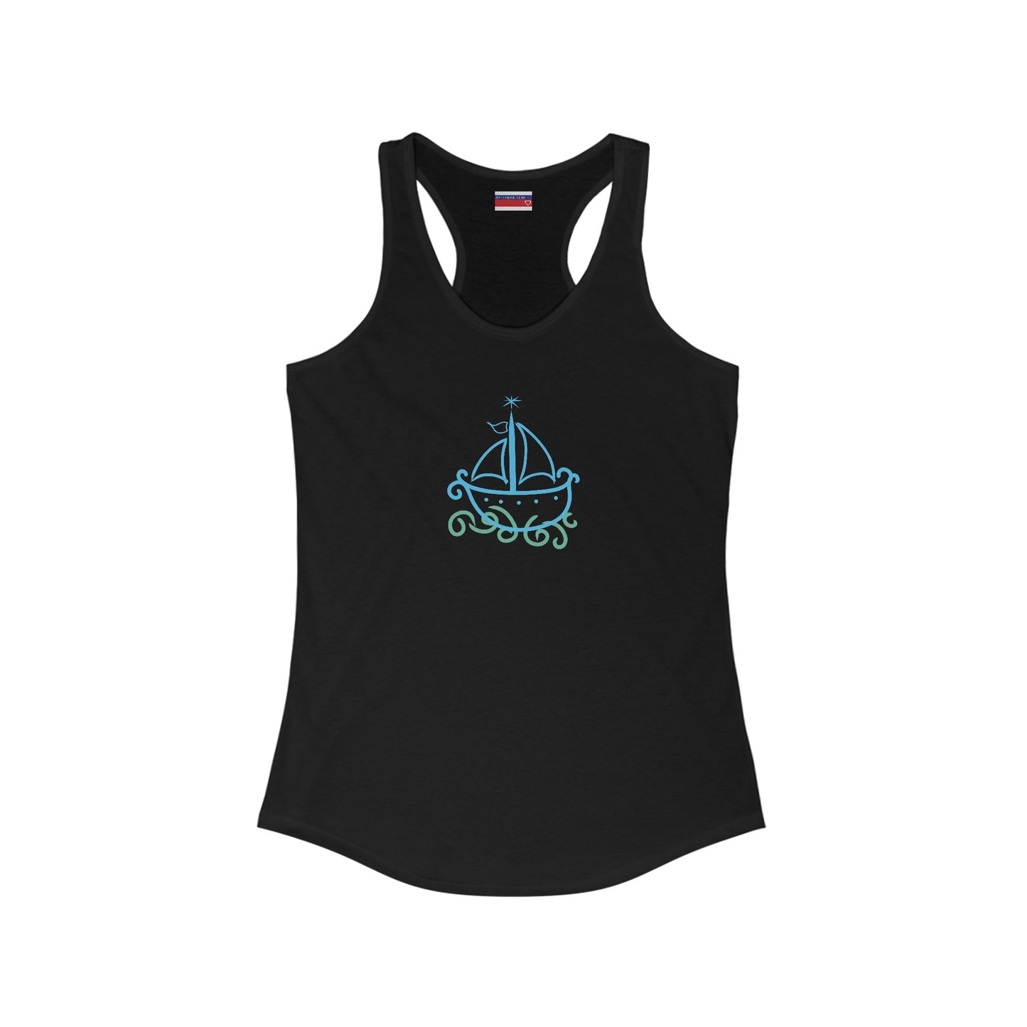 Racerback Tank-Top, Agwe veve , Blue on Black