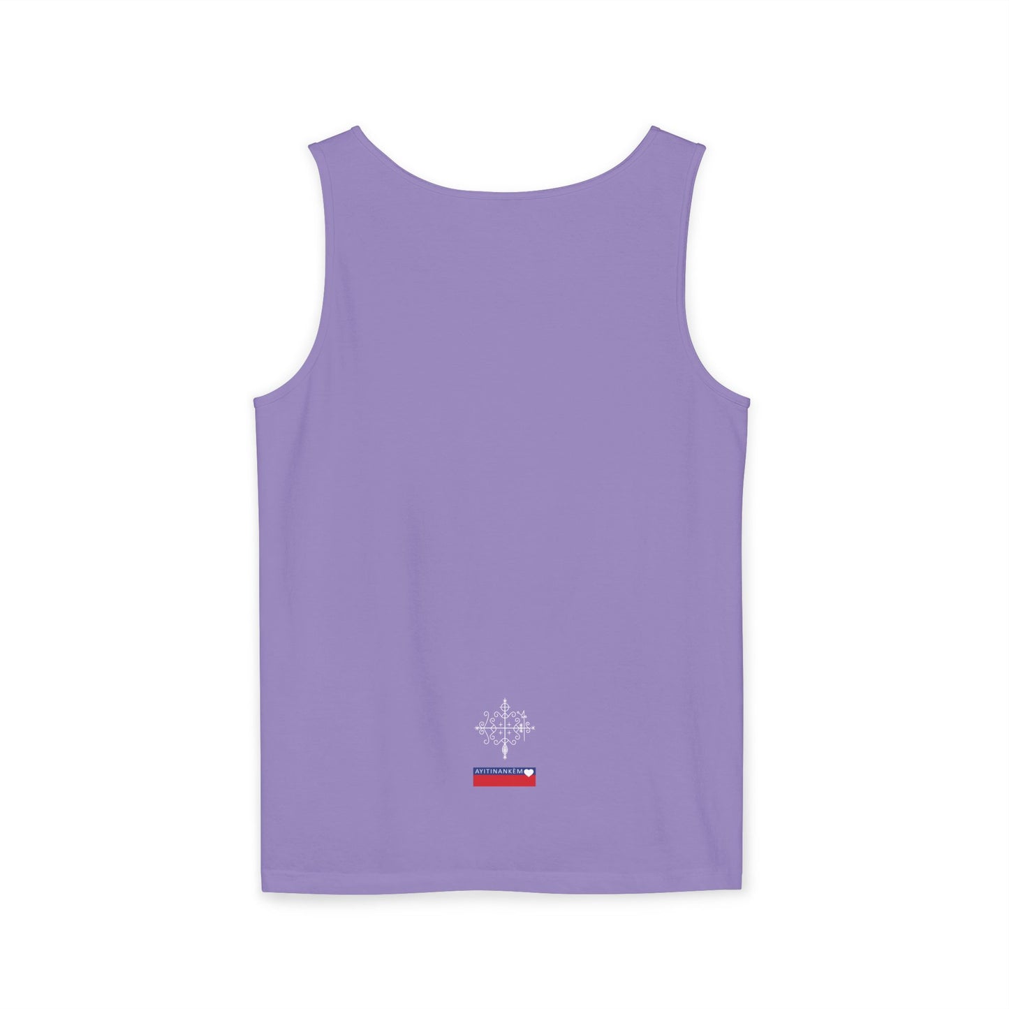 Uni Tank-Top Papa-Legba veve, White on Violet