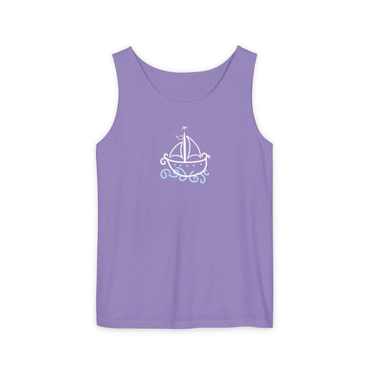 Uni Tank-Top Agwe veve, White on Violet