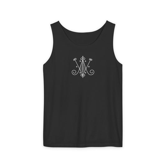 Uni Tank-Top Ayizan veve, White on Black