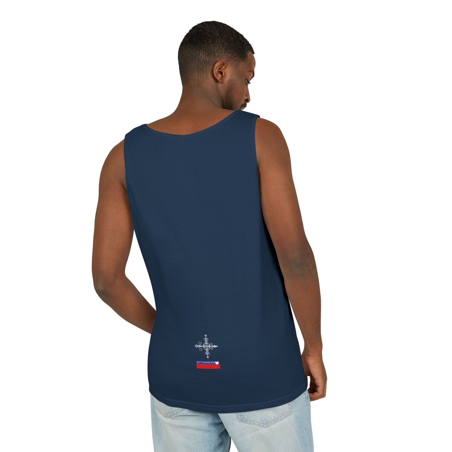 Uni Tank-Top Simbi veve, White on True Navy