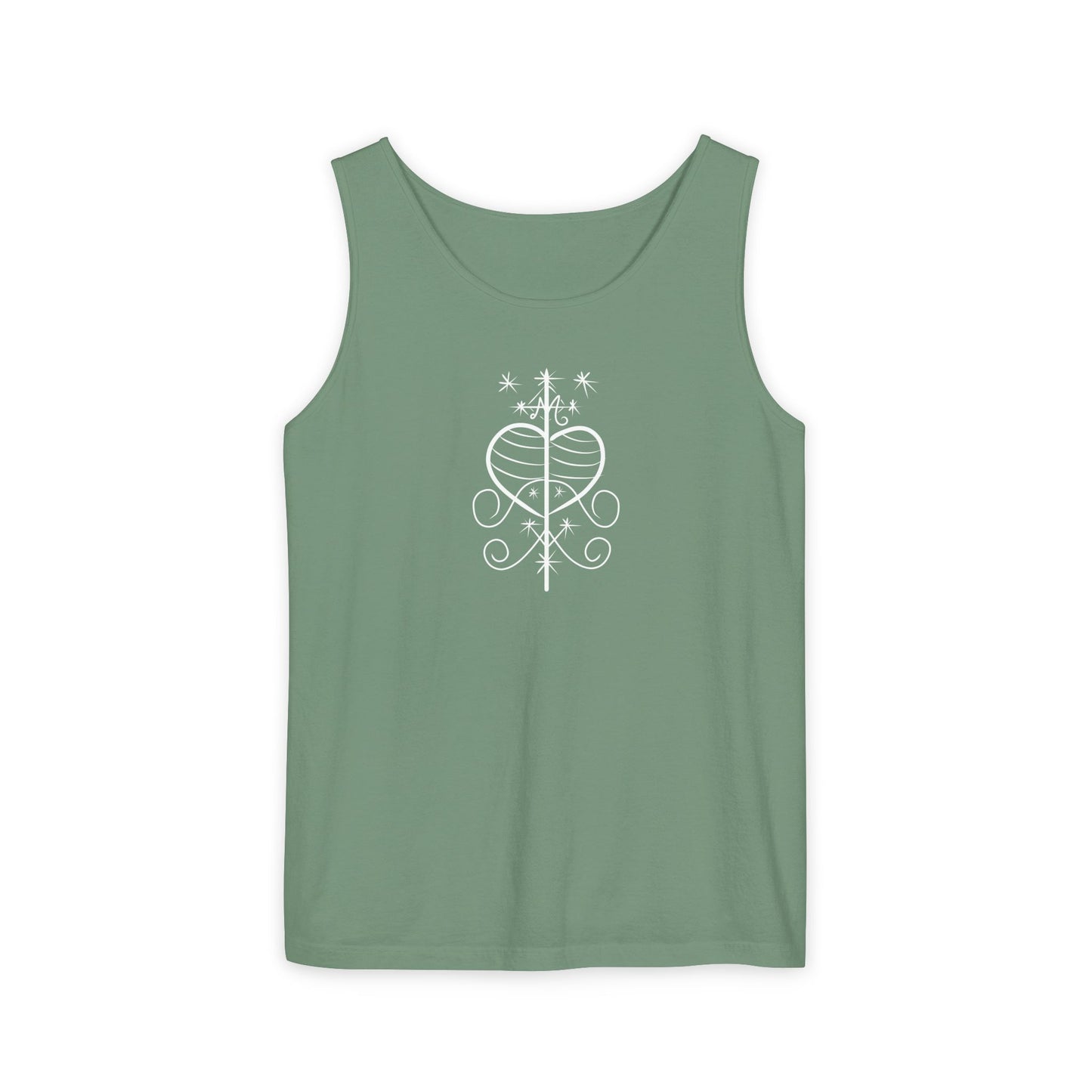 Uni Tank-Top Erzuli-Freda veve, White on Light-Green