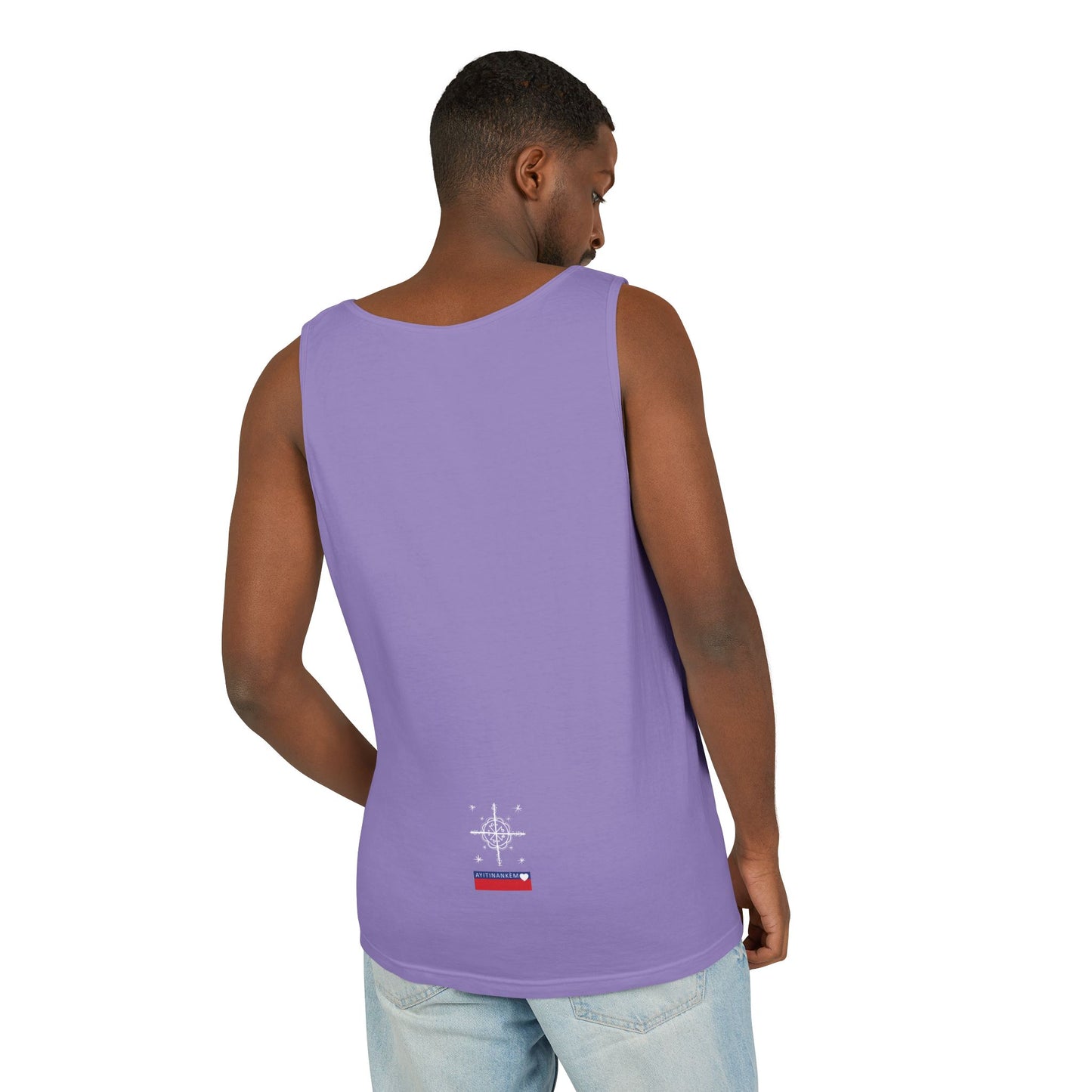 Uni Tank-Top Mèt-Kalfou veve, White on Violet